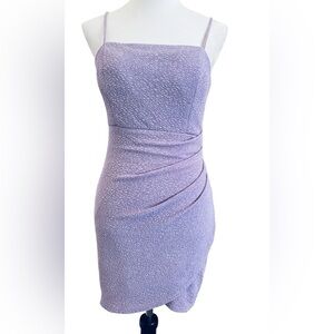 Crystal Doll Purple  Ruched Mini Dress